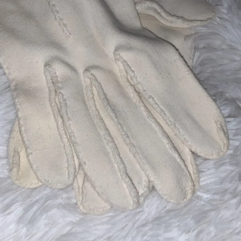 Vintage MCM‎ White Textured Gloves Size Small